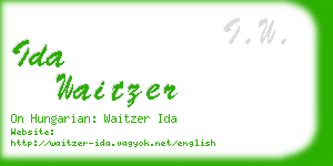 ida waitzer business card